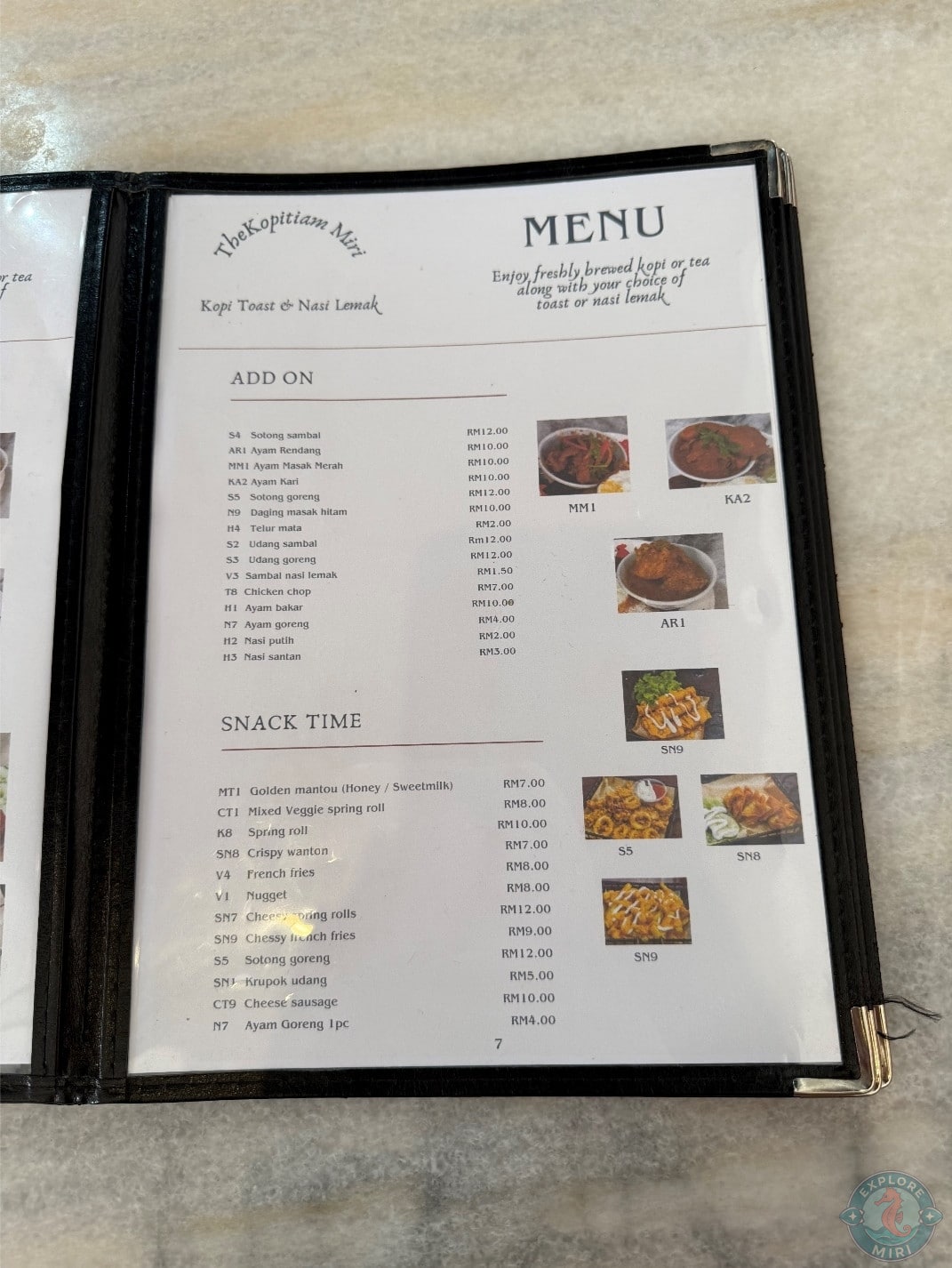 add ons and snack time section