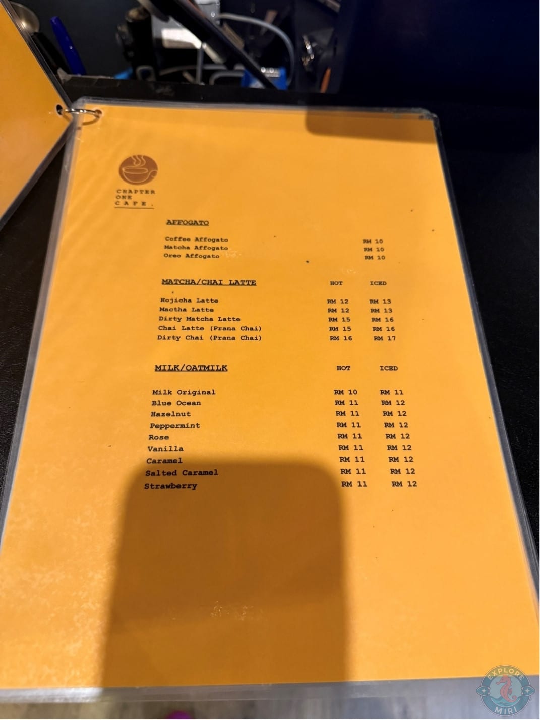 affogato and alternate tea and milk options