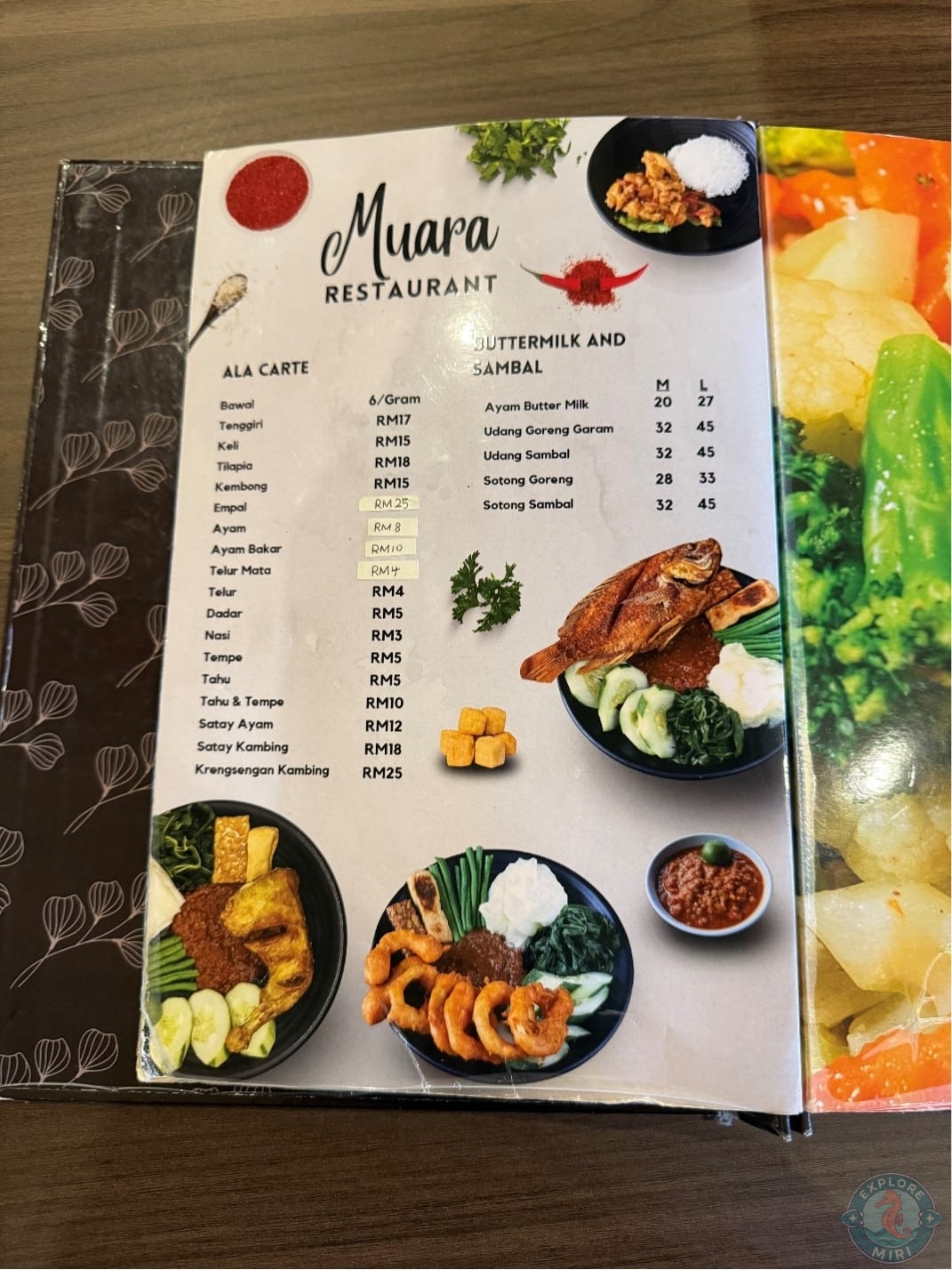 ala-cart menu