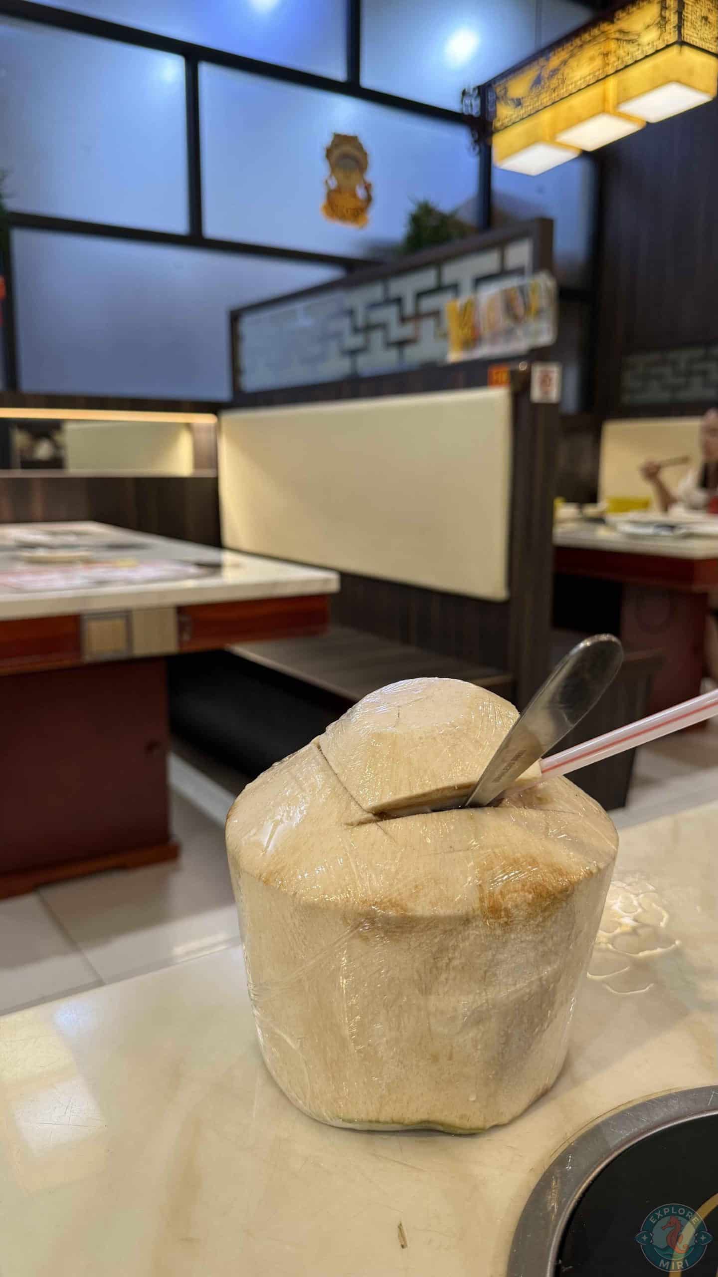 coconut water straight from a coconut