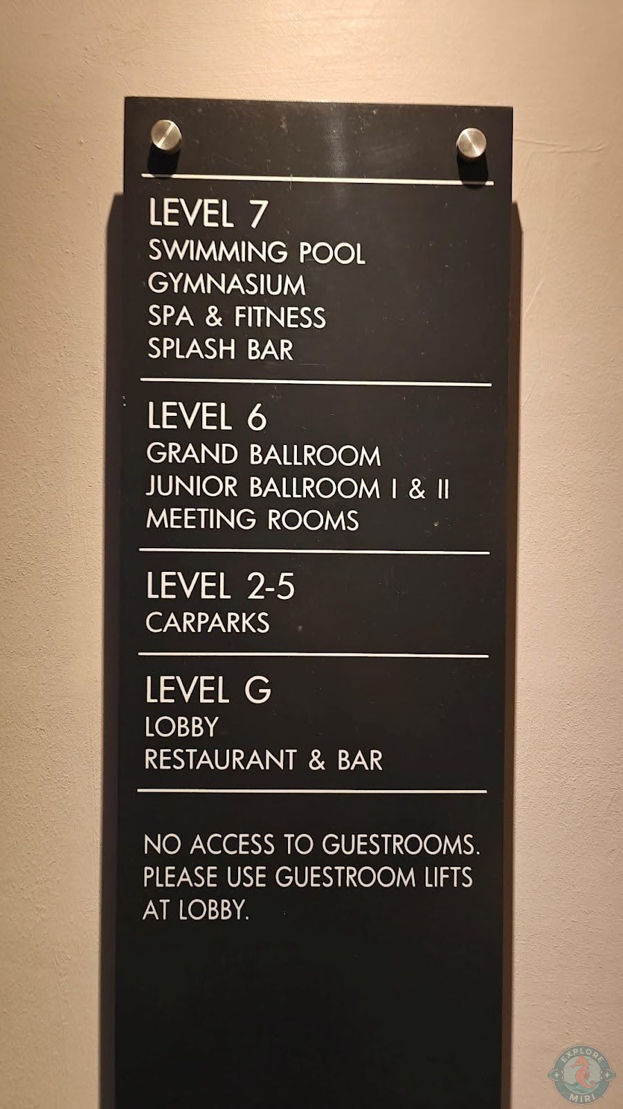 elevator that took guests up to all the public spaces