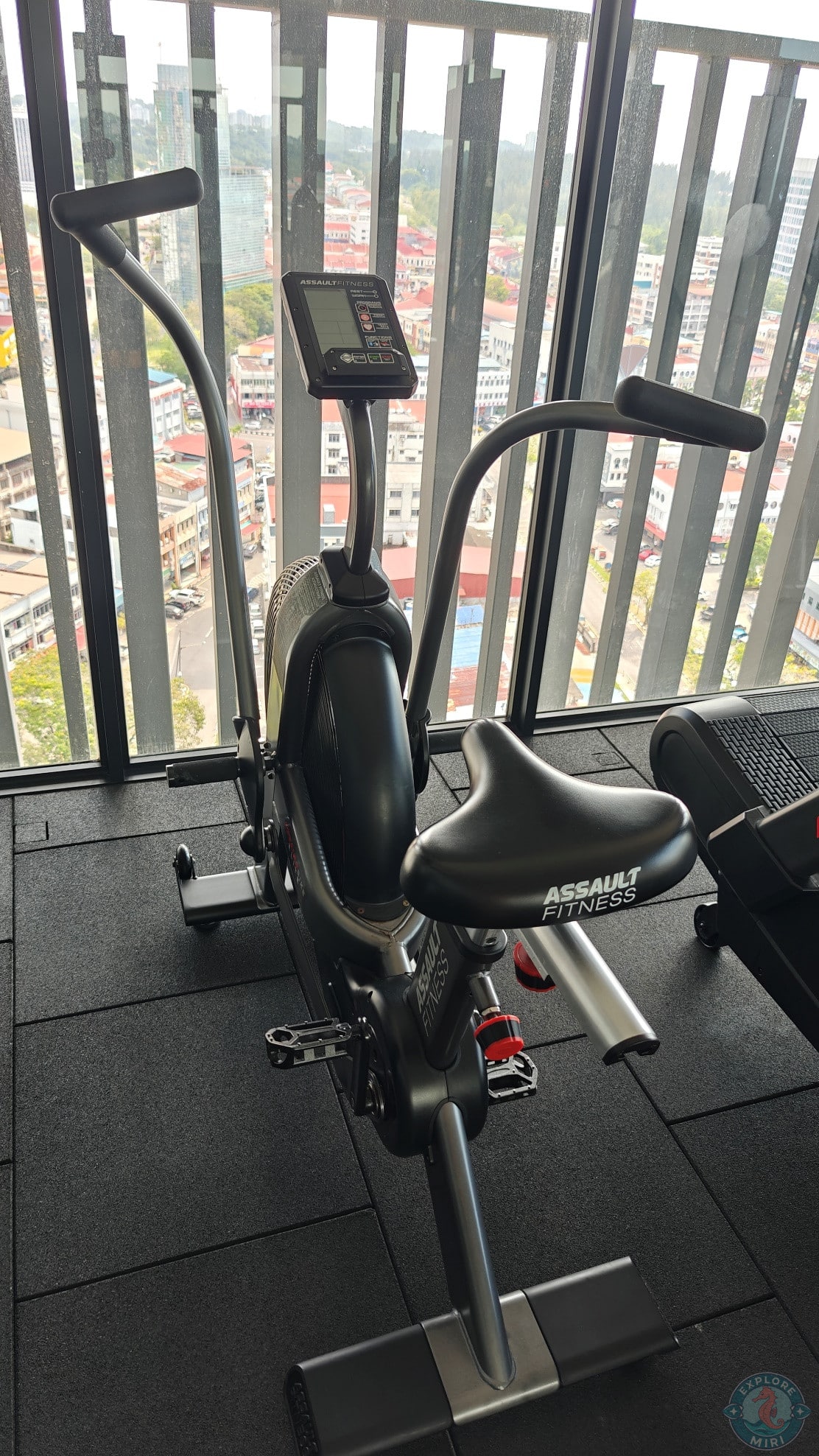 exercise bike with a screen in front