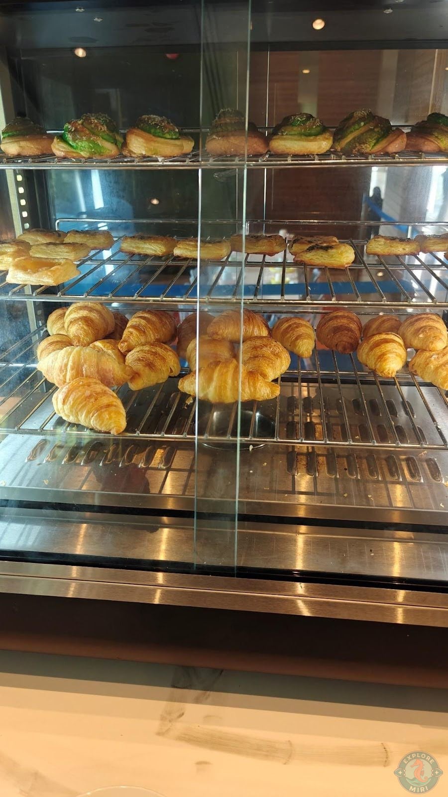 fresh croissants and Danishes