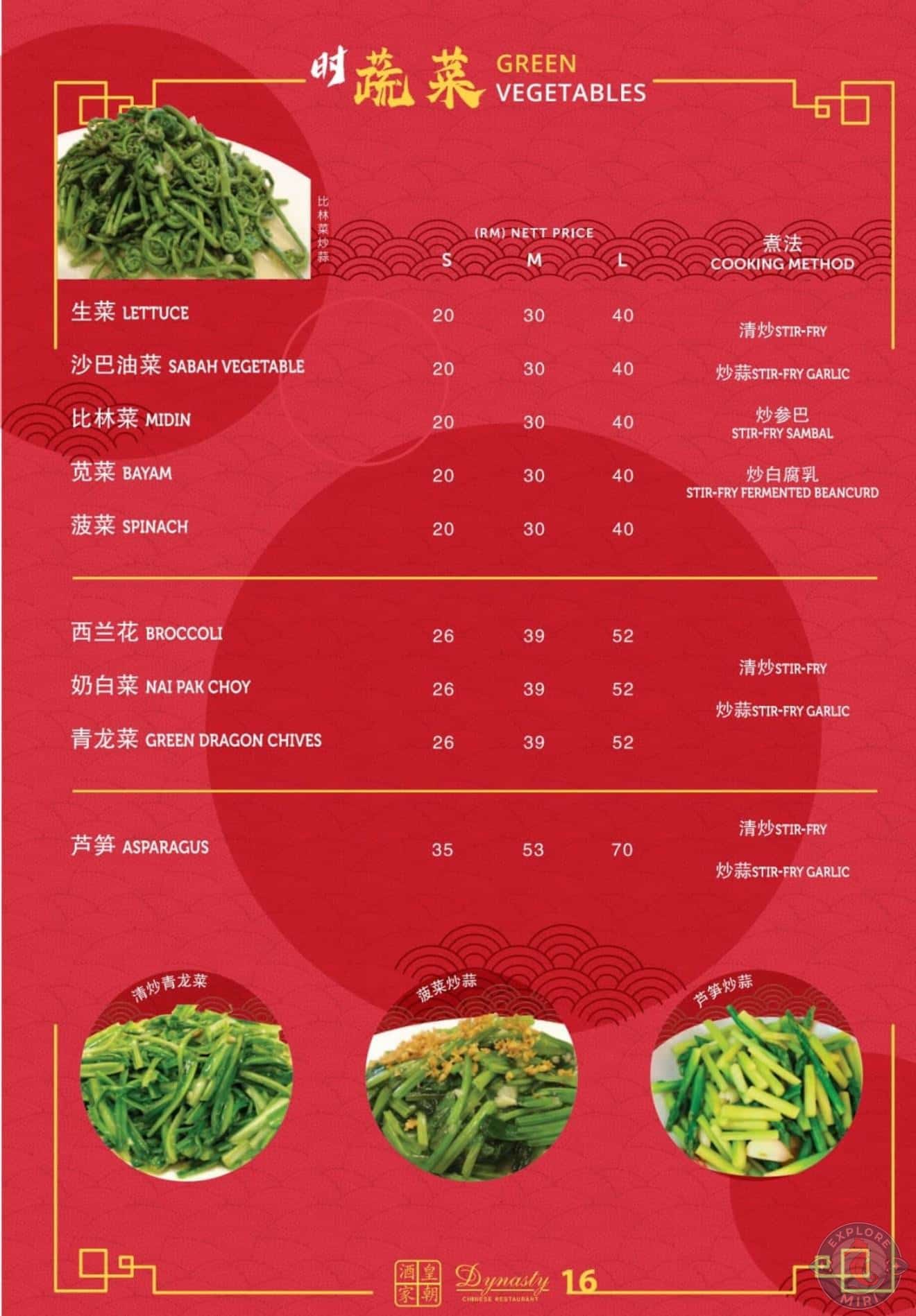 green vegetables section