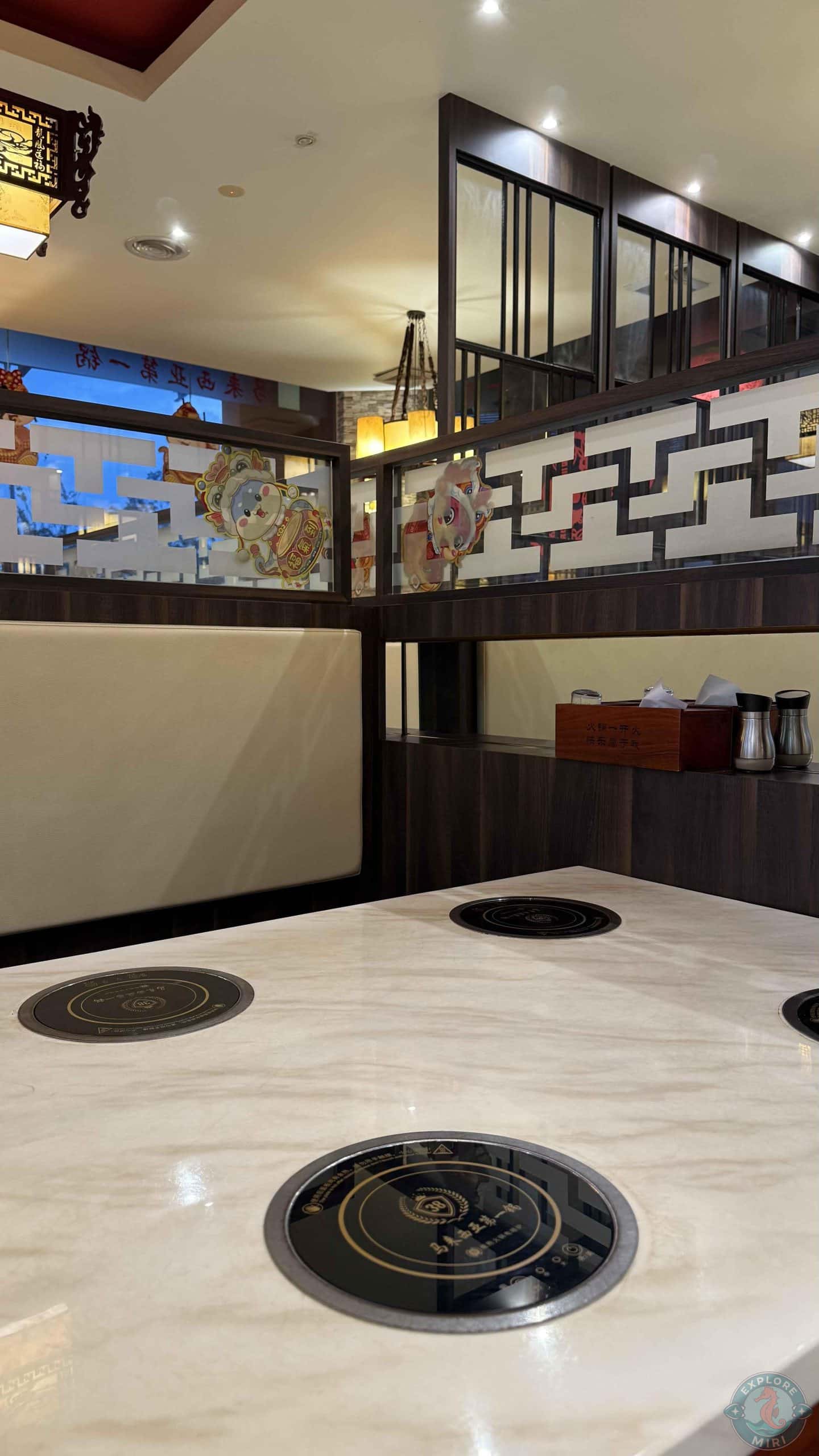 heating plate on each table