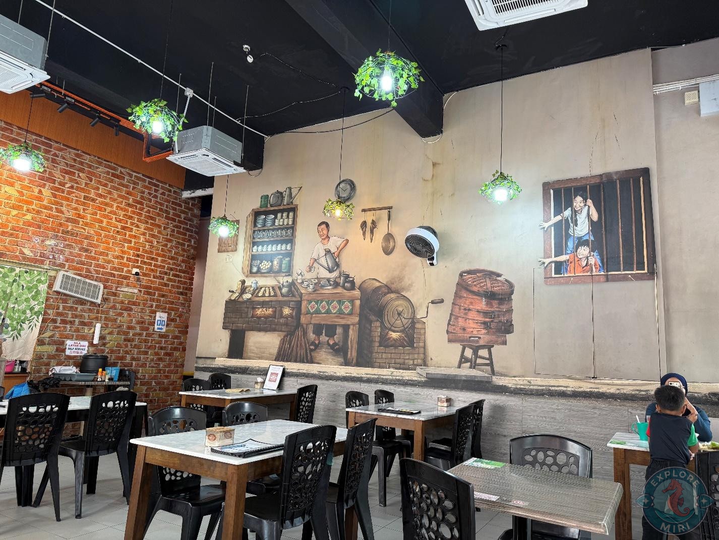 interior had seating arrangements of twos and fours