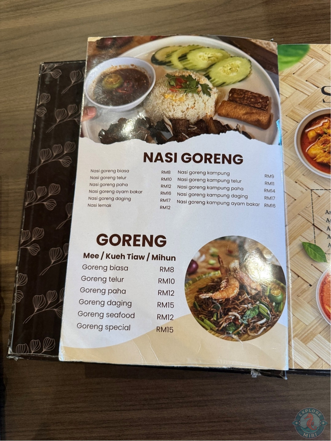 nasi goreng and goreng section