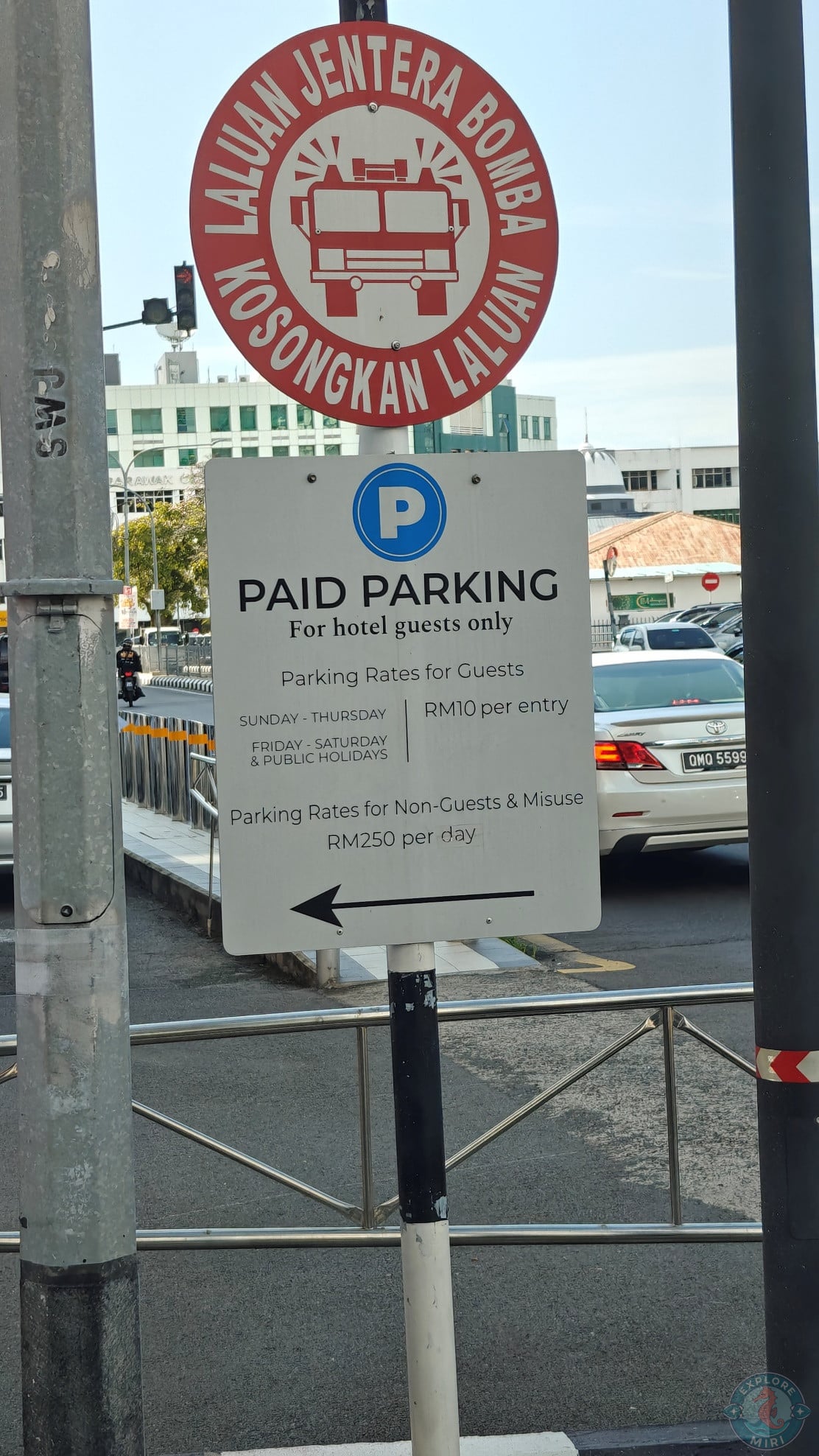 paid parking area for hotel guests