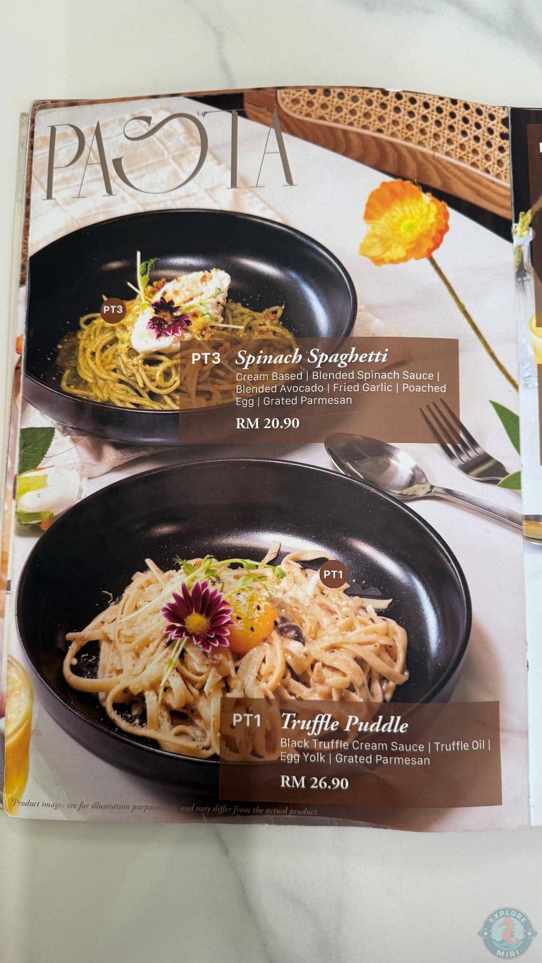 pasta menu