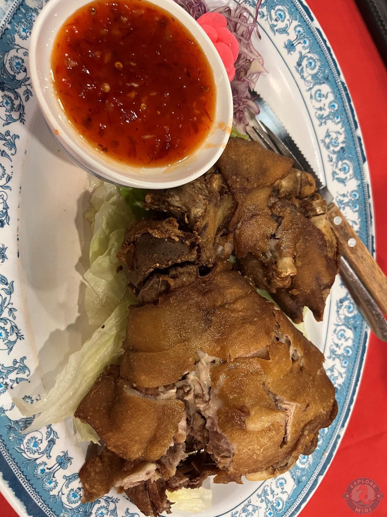 philipine style pork leg which came with a chilli sauce