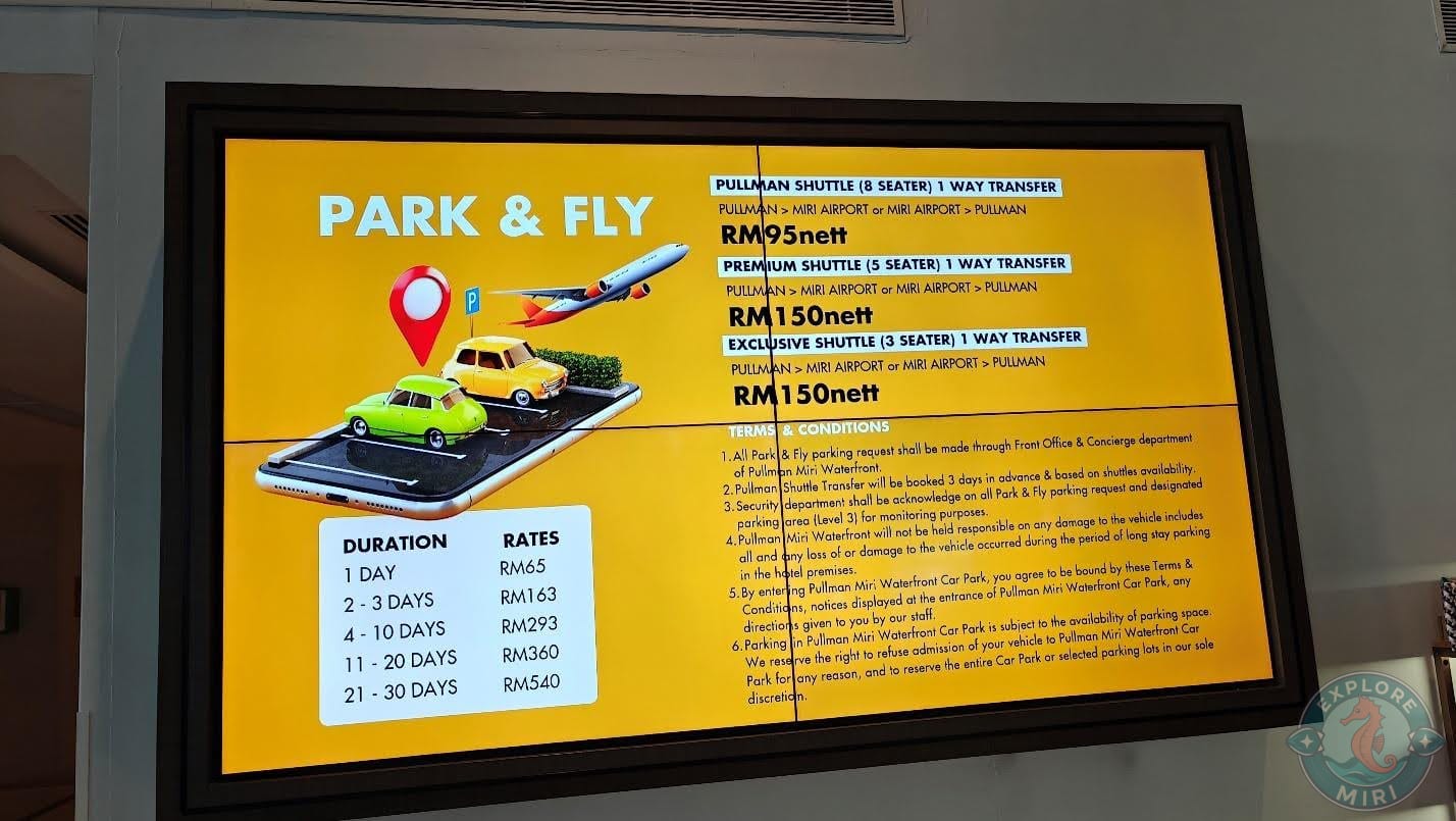 shuttle bus from the hotel parking area