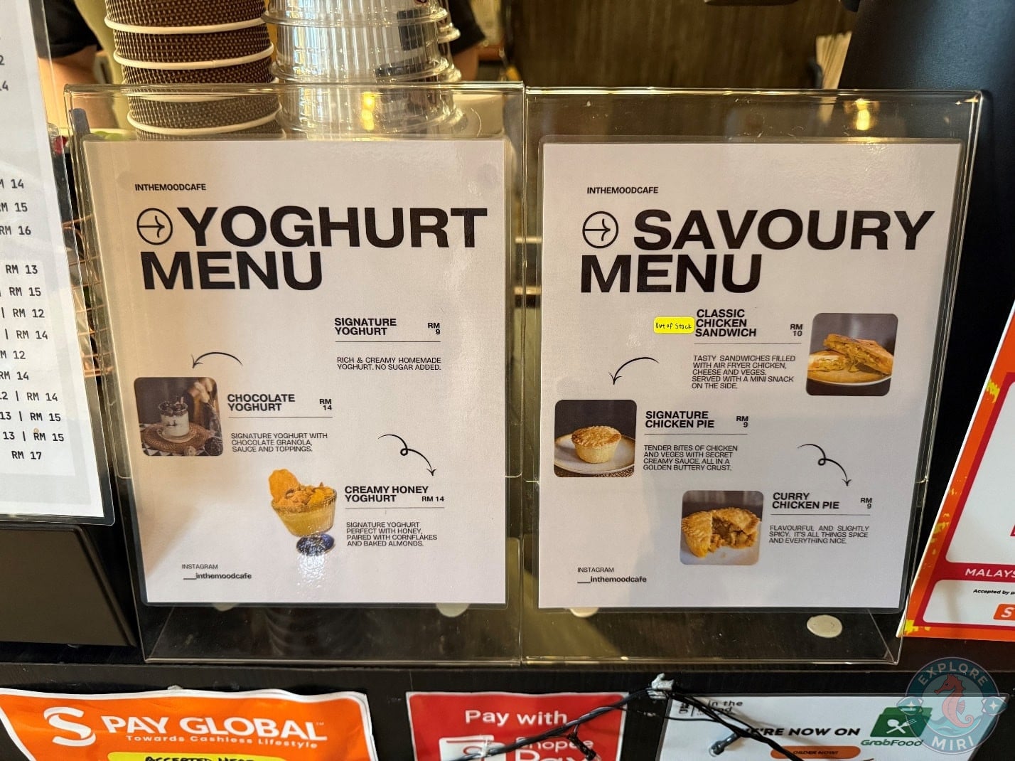 yogurt and savoury menu