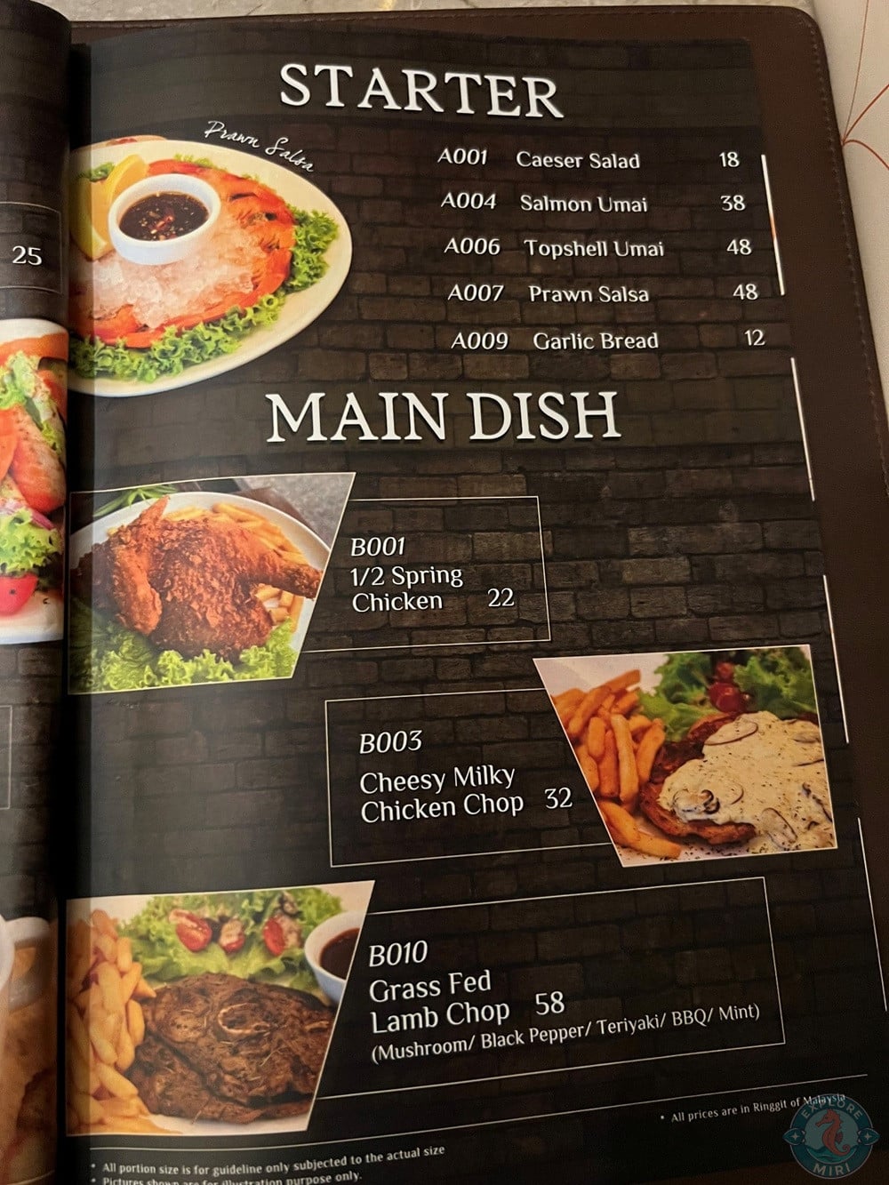 Barnyard 68 Restaurant Bar Menu Starter and Main Dish 14