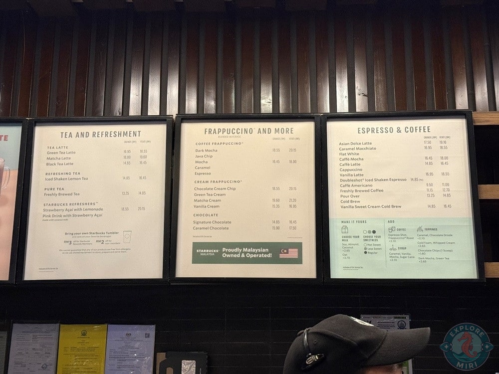 Starbucks Marina Miri Beverage Menu 8