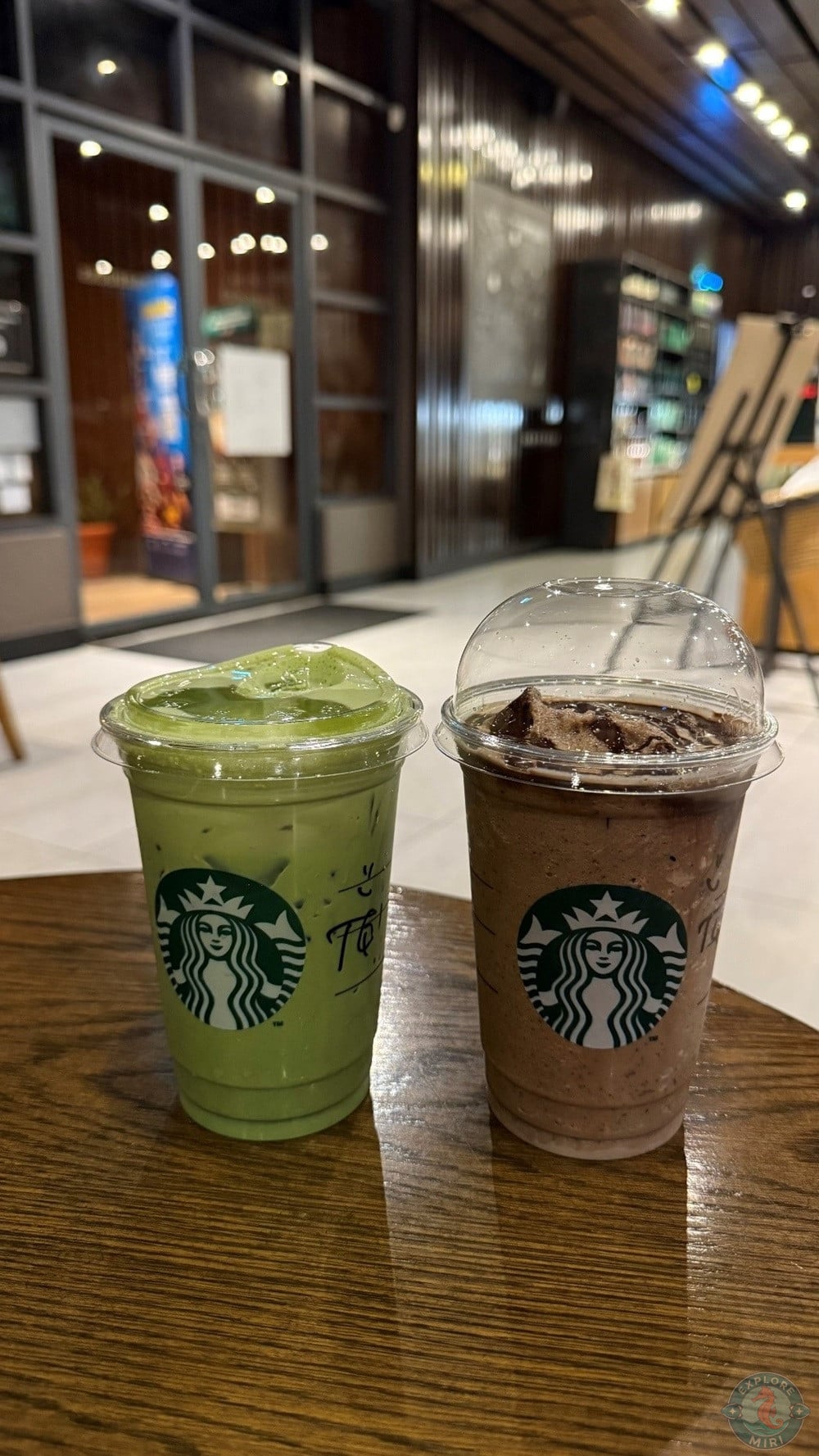 Starbucks Marina Miri Matcha Ice Latte and Chocolate Cream Chip Frappuccino 7