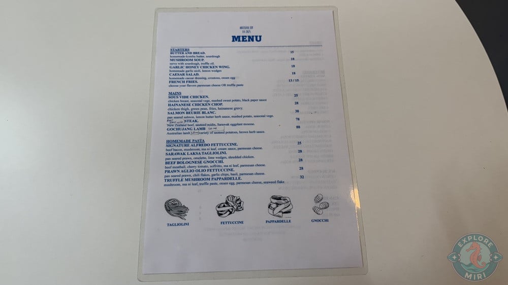 Ablissful Joy Menu Starters Mains Homemade Pasta 7