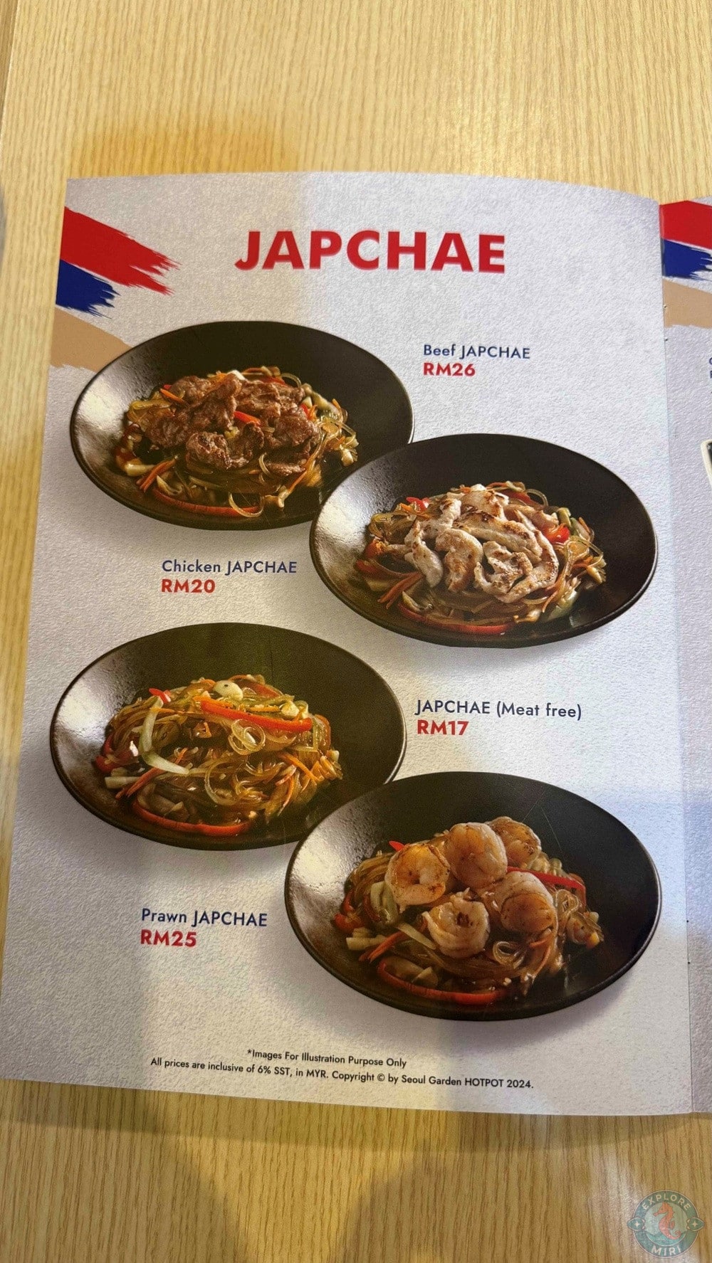 Seoul Garden Hotpot Imperial Permaisuri Mall Miri Japchae Menu 12