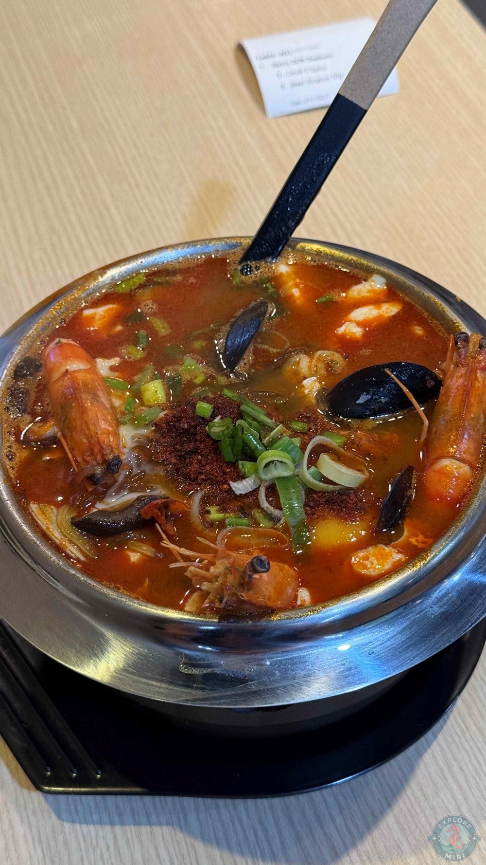 Seoul Garden Hotpot Imperial Permaisuri Mall Miri spicy soon dubu hotpot seafood close up 6