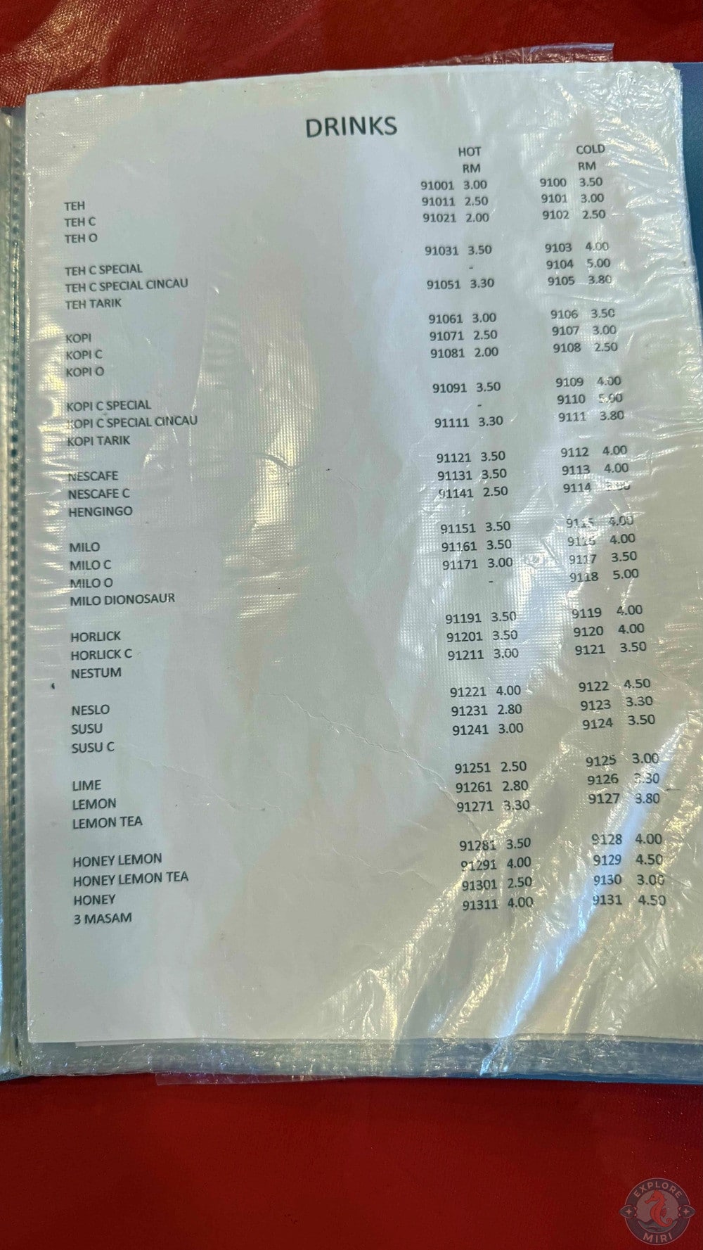 Superb Cuisine Miri Drinks Menu 25