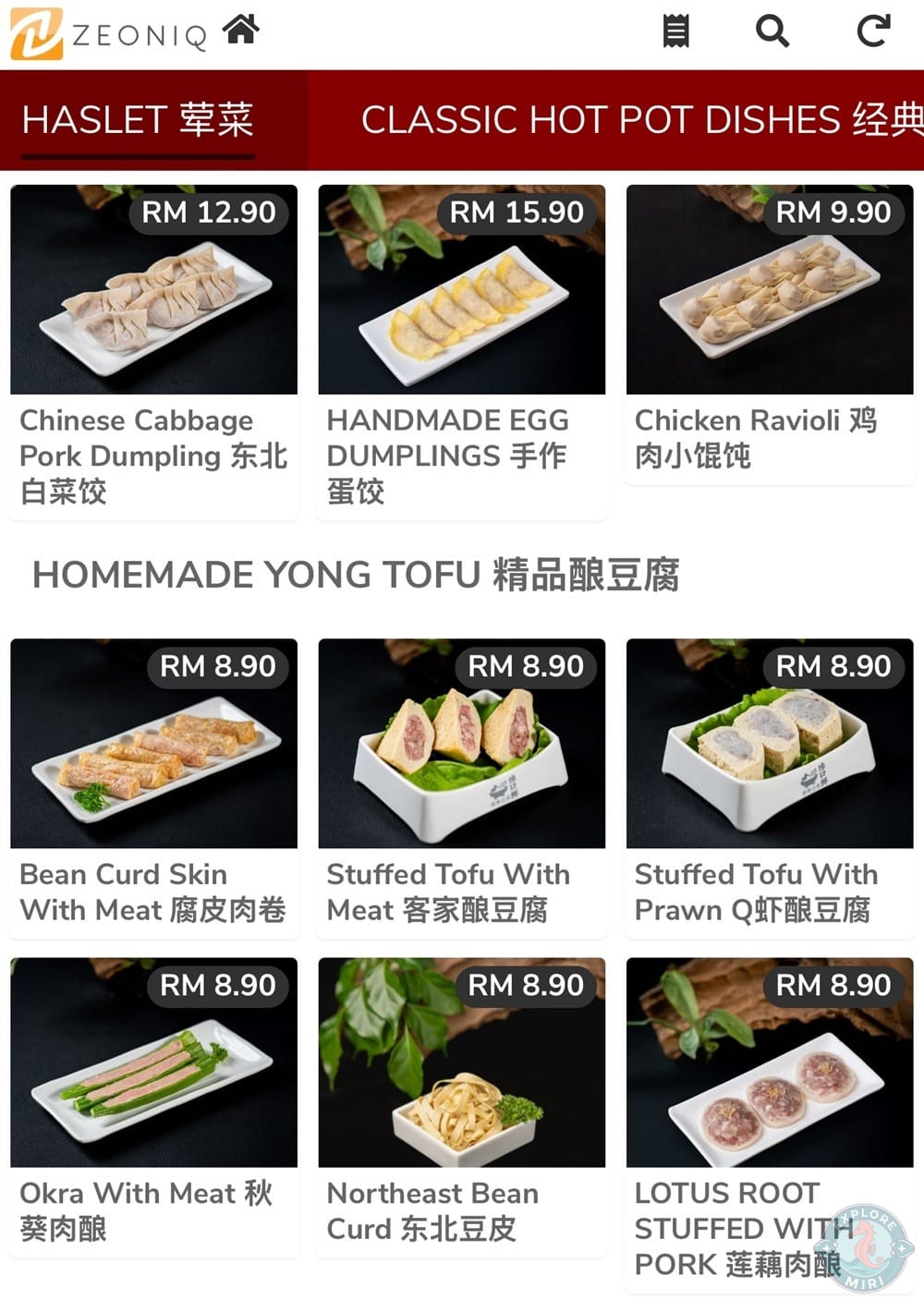 Chan Kou Xian Hotpot Miri Menu Homemade Dumpling Yong Tofu 27