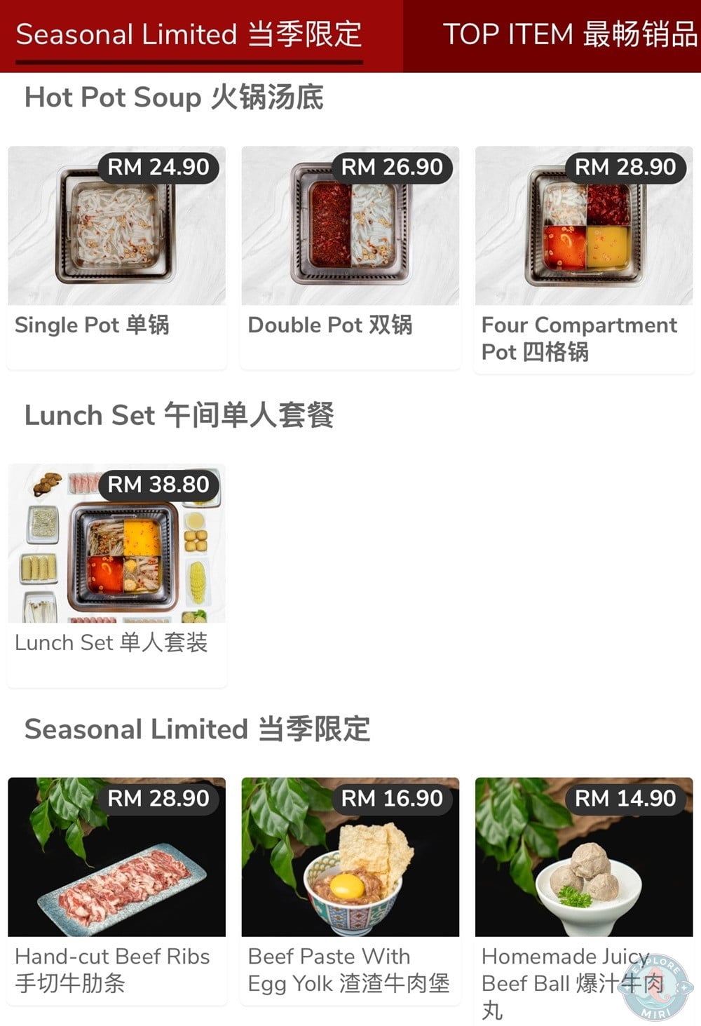 Chan Kou Xian Hotpot Miri Menu Hot Pot Soup Seasonal Limited 20