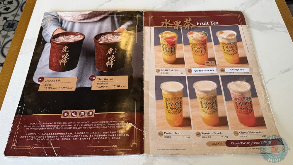 DOJO Nanyang Kopi House Miri Drink Menu Hor Ka Sai Fruit Tea 19