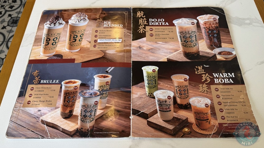 DOJO Nanyang Kopi House Miri Drink Menu Ice Blended Brulee Dirtea Warm Boba 18