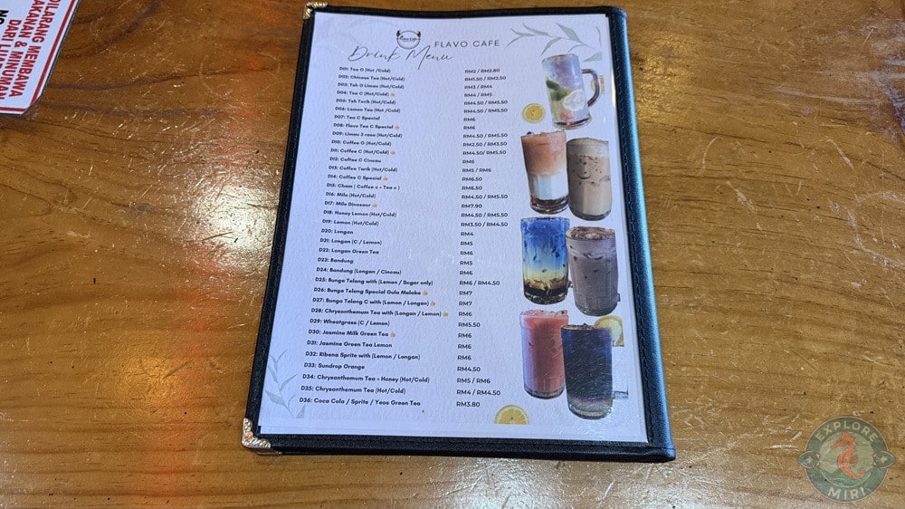 Flavo Cafe Rumah Dayak Miri Drink Menu 13