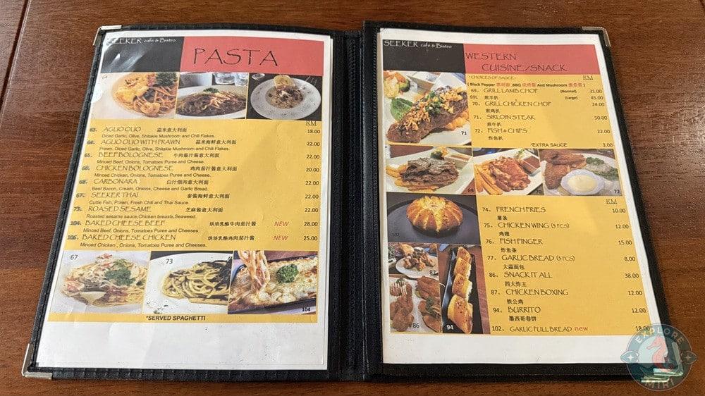 The Seeker Cafe & Bistro Pujut Miri Pasta Western Cuisine Snacks Menu 7