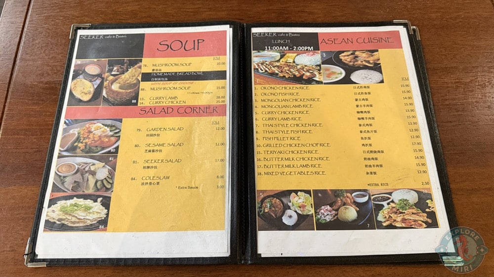 The Seeker Cafe & Bistro Pujut Miri Soup Salad Corner Asean Cuisine Menu 8