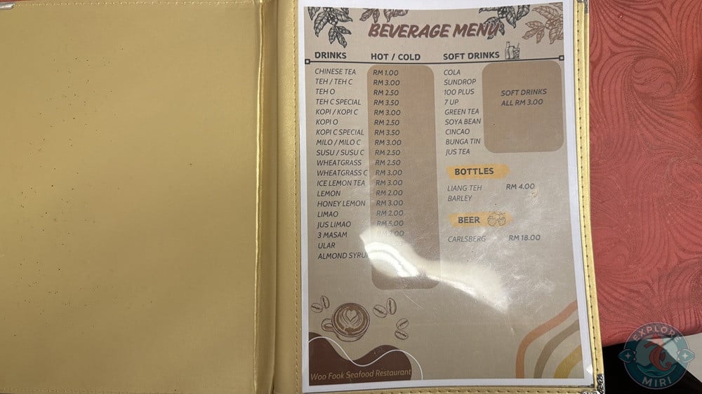Woo Fook Seafood Restaurant Miri Beverage Menu 7